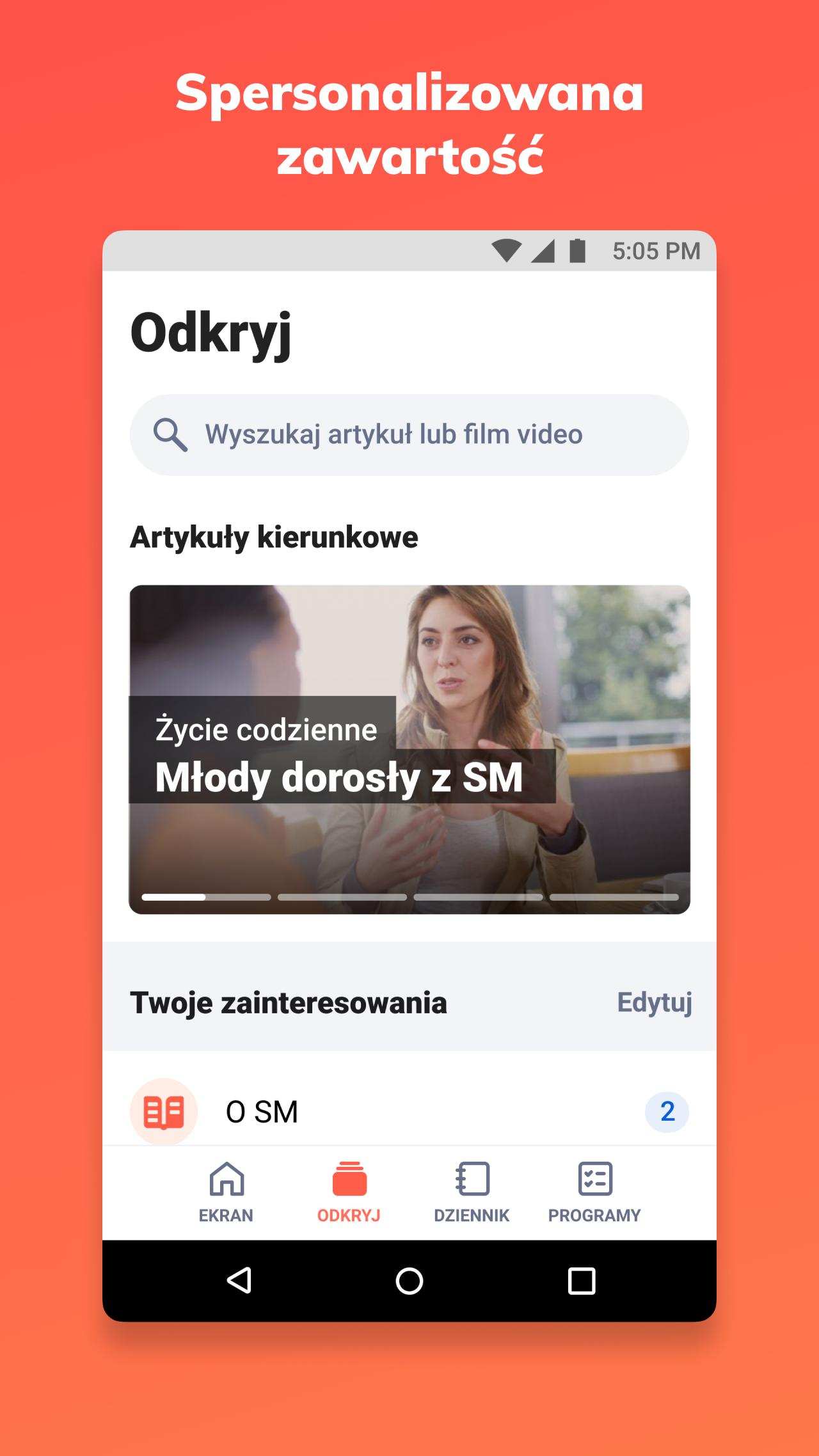 Aplikacja Cleo dla osób z SM - screen.
