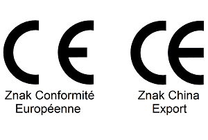 Oryginalny znak CE a ten oznaczający eksport z Chin.