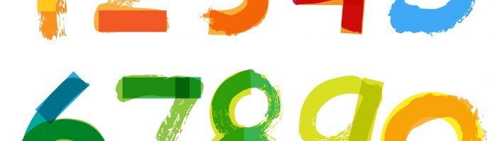 Magia liczb i ich znaczenie w medycynie chińskiej. Kolorowe cyfry od 1 do 0 na białym tle.