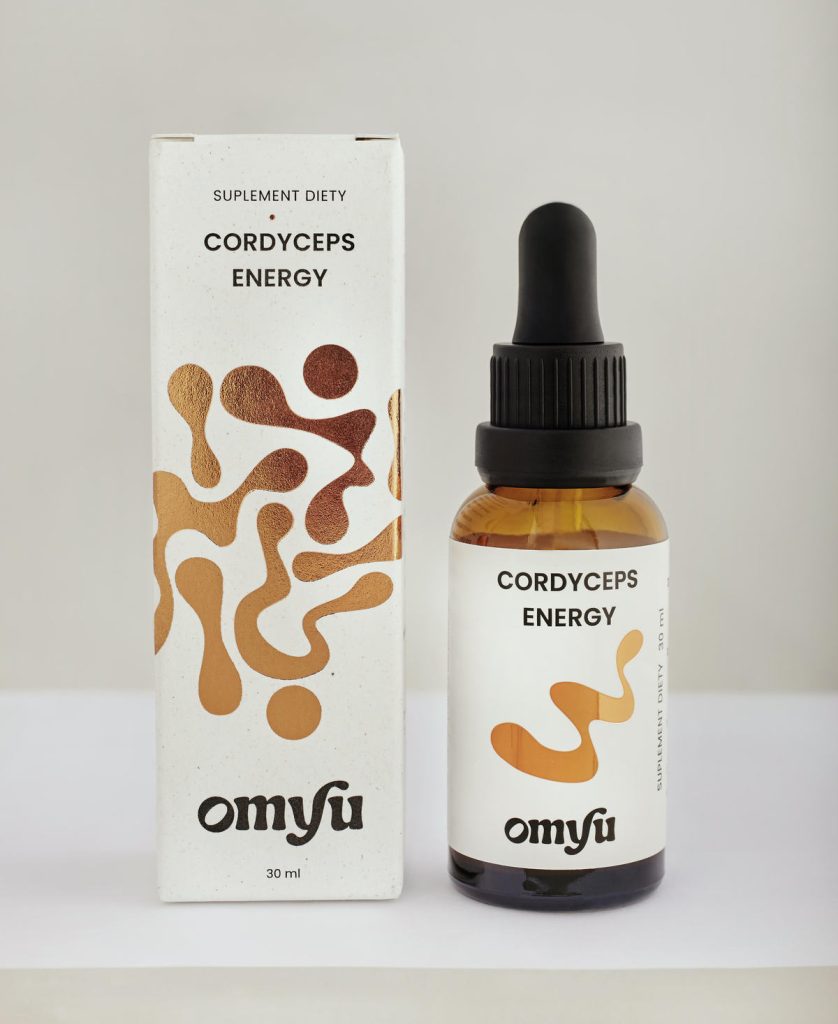 Cordyceps Energy, skoncentrowany płynny ekstrakt wodno-alkoholowy z owocników maczużnika bojowego, Omyu