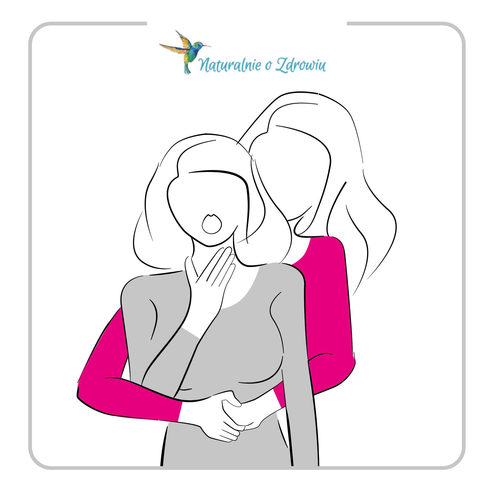 Zadławienie u osoby dorosłej - jak wykonać chwyt Heimlicha? Infografika.