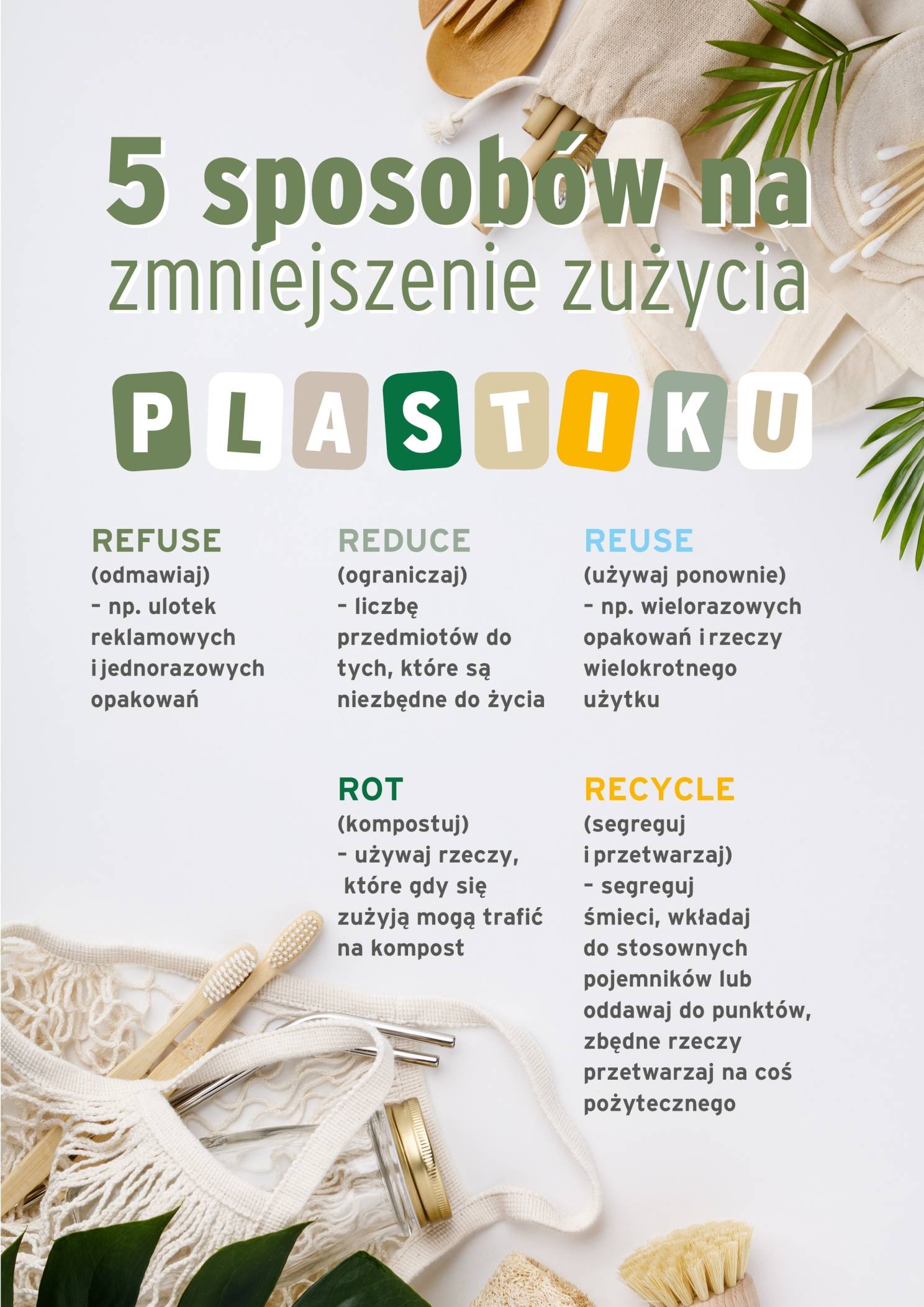 Zasady Zero Waste 5R - jak używać mniej plastiku?